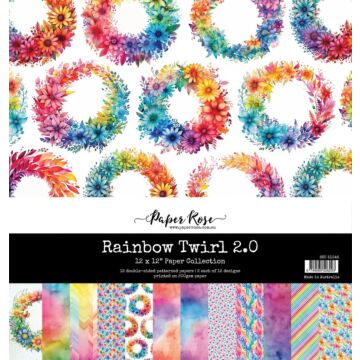 Paper Rose 12X12 Paper Collection, Rainbow Twirl 2.0