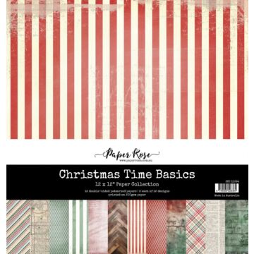 Paper Rose 12X12 Paper Collection, Christmas Time Basics