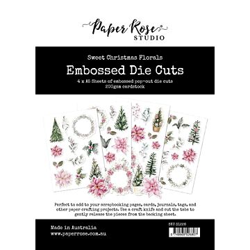 Paper Rose Embossed Die Cuts, Sweet Christmas Treats Florals