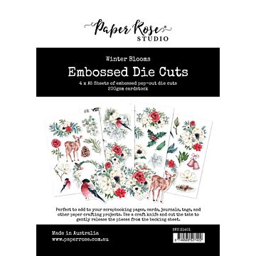 Paper Rose Embossed Die Cuts, Winter Blooms