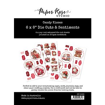 Paper Rose 6X8 Die Cuts & Sentiments, Candy Kisses