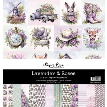Paper Rose 12X12 Paper Collection, Lavender & Roses