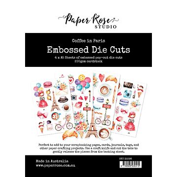 Paper Rose Embossed Die Cuts, Coffee in Paris