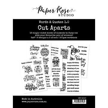 Paper Rose Paper Pack, Words & Quotes 1.0 Cut Aparts