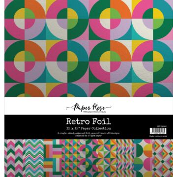 Paper Rose 12X12 Paper Collection, Retro Foil