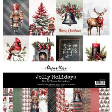 Paper Rose 12X12 Paper Collection, Jolly Holidays