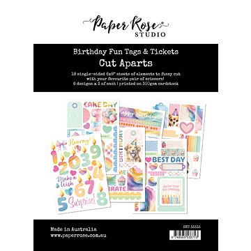 Paper Rose Cut Aparts Paper Pack, Birthday Fun Tags & Tickets
