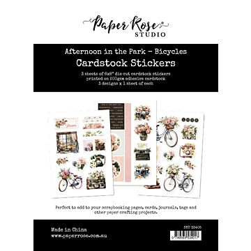 Paper Rose 6X8 Cardstock Sticker Pack, Afternoon in the Park - Bicycles