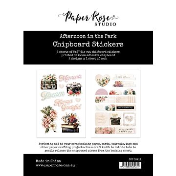 Paper Rose 6X8 Chipboard Sticker Pack, Afternoon in the Park