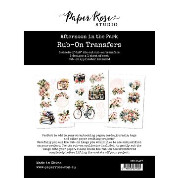 Paper Rose 6X8 Rub-on Transfers Pack, Afternoon in the Park