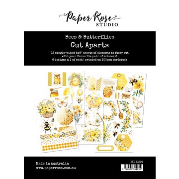 Paper Rose Cut Aparts Paper Pack, Bees & Butterflies