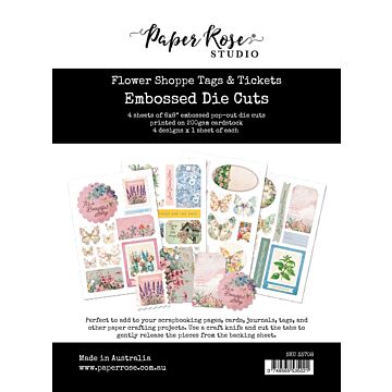 Paper Rose Embossed Die Cuts, Flower Shoppe Basics Tags