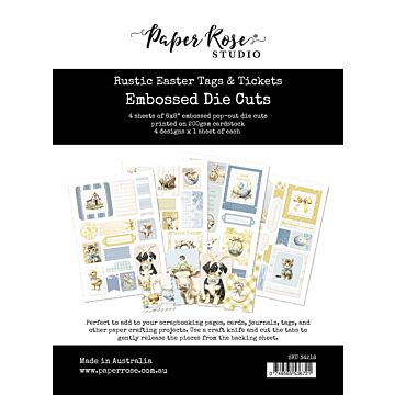 Paper Rose Embossed Die Cuts, Rustic Easter Tags & Tickets