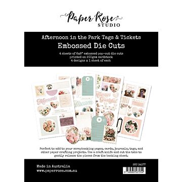 Paper Rose Embossed Die Cuts, Afternoon in the Park - Tags & Tickets