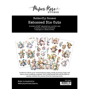 Paper Rose Embossed Die Cuts, Butterfly Gnomes