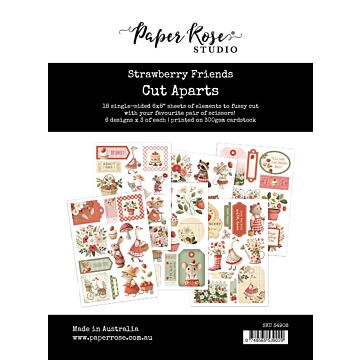 Paper Rose Cut Aparts Paper Pack, Strawberry Friends