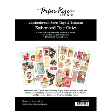 Paper Rose Embossed Die Cuts, Meadowbrook Farm Tags & Tickets