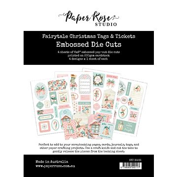 Paper Rose Embossed Die Cuts, Fairytale Christmas Tags & Tickets
