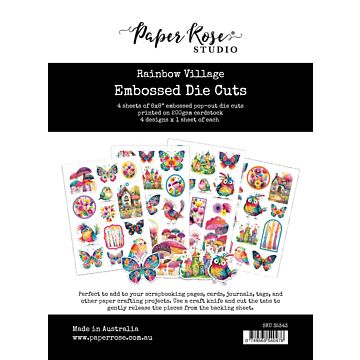 Paper Rose Embossed Die Cuts, Rainbow Village