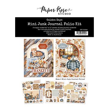 Paper Rose 8.5X11 Mini Junk Journal Folio Kit, Golden Days