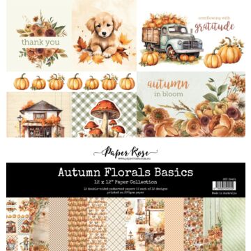 Paper Rose 12X12 Paper Collection, Autumn Florals Basics