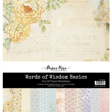 Paper Rose 12X12 Paper Collection, Words of Wisdom Basics