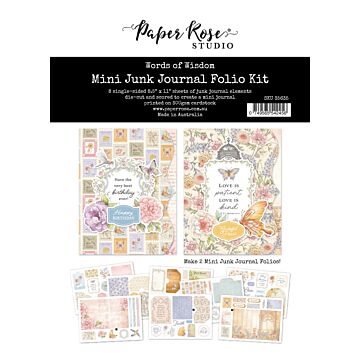 Paper Rose Mini Junk Journal Folio Kit, Words of Wisdom