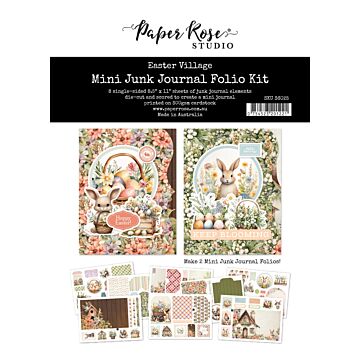 Paper Rose Mini Junk Journal Folio Kit, Easter Village