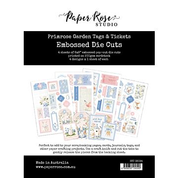 Paper Rose Embossed Die Cuts, Primrose Garden Tags & Tickets