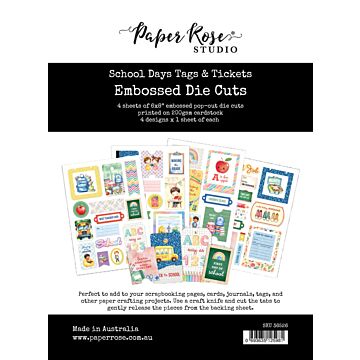 Paper Rose Studio School Days Tags & Tickets Embossed Die Cuts