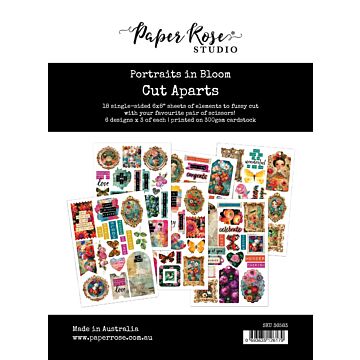 Paper Rose Portraits in Bloom Cut Aparts