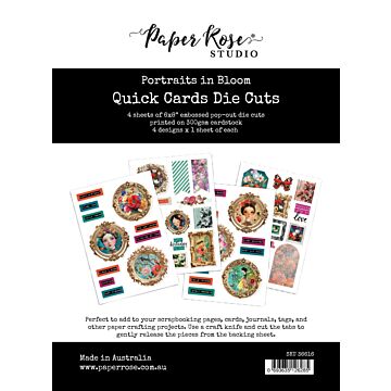 Paper Rose Portraits in Bloom Quick Cards Die Cuts