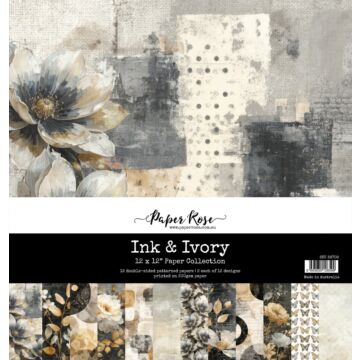 Paper Rose Ink & Ivory 12x12 Paper Collection