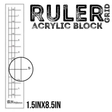 BRUTUS/MONROE: Ruler Acrylic Block w/finger tip grooves 1/2" x 8 1/2"