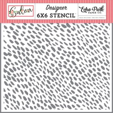 Echo Park Salon Polish Strokes 6x6 stencil with abstract brush stroke texture pattern