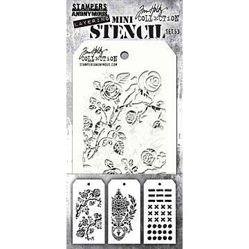 Stampers Anonymous Mini Layering Stencil Set, #53 (3pc)