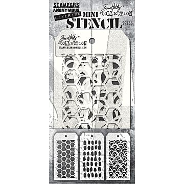 Tim Holtz Mini Layering Stencil Set, #55 (3pc)