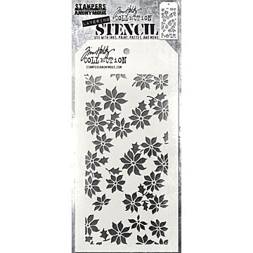 Stampers Anonymous Tim Holtz Layering Stencil, Tiny Poinsettia