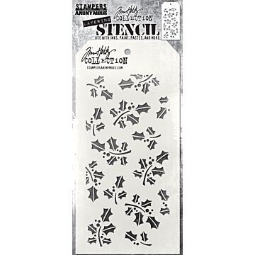 Stampers Anonymous Tim Holtz Layering Stencil, Hollyberry