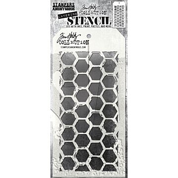 Tim Holtz Layering Stencil, Brush Hex