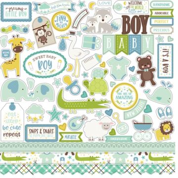 Echo Park SWEET BABY BOY ELEMENT STICKER