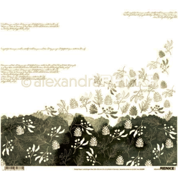 Alexandra Renke Abstract Design Paper 12"X12" Green Cones Watercolors