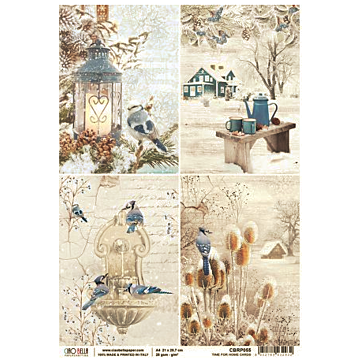 Ciao Bella Rice Paper Sheet A4 Cards, Time For Home