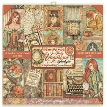 Scrapbooking Small Pad 10 sheets cm 20,3X20,3 (8"X8") - Lady Vagabond Lifestyle