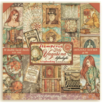 Scrapbooking Extra small Pad 10 sheets cm 15,24x15,24 (6"x6") - Lady Vagabond Lifestyle