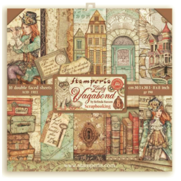 Scrapbooking Small Pad 10 sheets cm 20,3X20,3 (8"X8") - Lady Vagabond