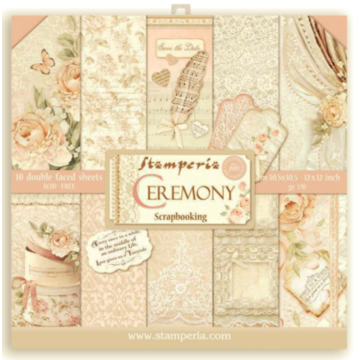 Stamperia - Scrapbooking Pad 10 sheets cm 30,5x30,5 (12"x12") - Ceremony