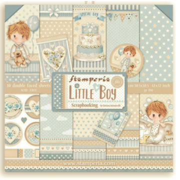 Stamperia - Scrapbooking Pad 10 sheets cm 30,5x30,5 (12"x12") - Little Boy