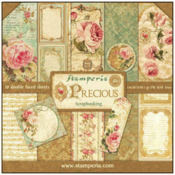 Stamperia - Scrapbooking Pad 10 sheets cm 30,5x30,5 (12"x12") - Precious