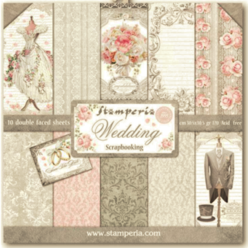 Stamperia - Scrapbooking Pad 10 sheets cm 30,5x30,5 (12"x12") - Wedding
